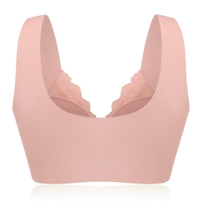 Wireless Seamlessly T-shirt Lace Embroidery Lightly Lined Bras