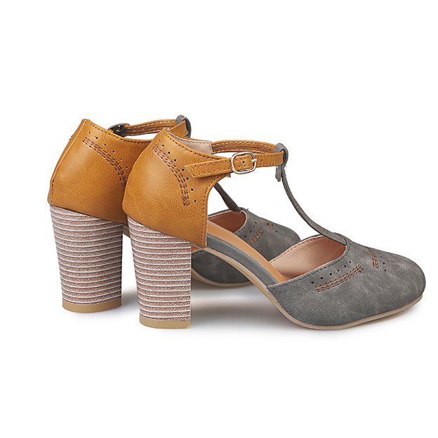 zolucky Summer Adjustable Buckle Chunky Heel Shoes zolucky