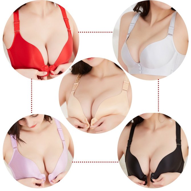 Wireless Front Opening   Soft  Gathering Bras