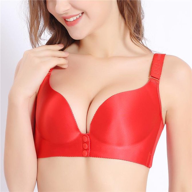 Wireless Front Opening   Soft  Gathering Bras