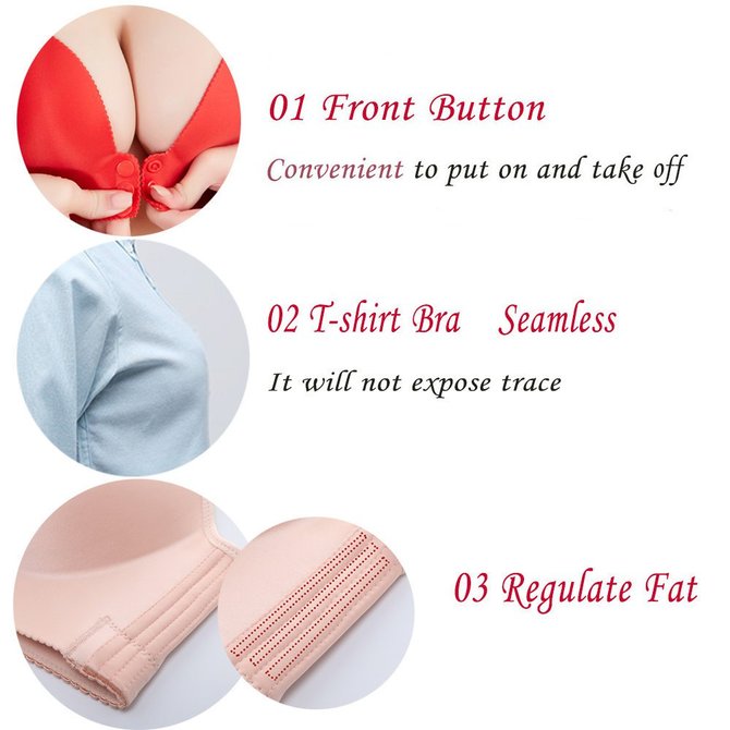 Wireless Front Opening   Soft  Gathering Bras