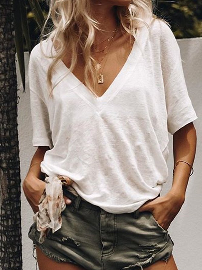 loose v neck t shirt