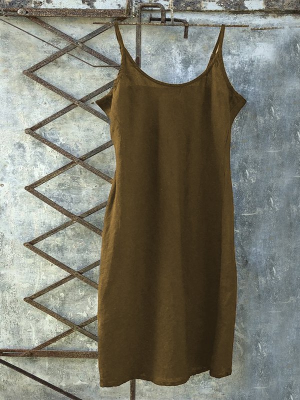 zolucky Casual Sleeveless Solid Dress