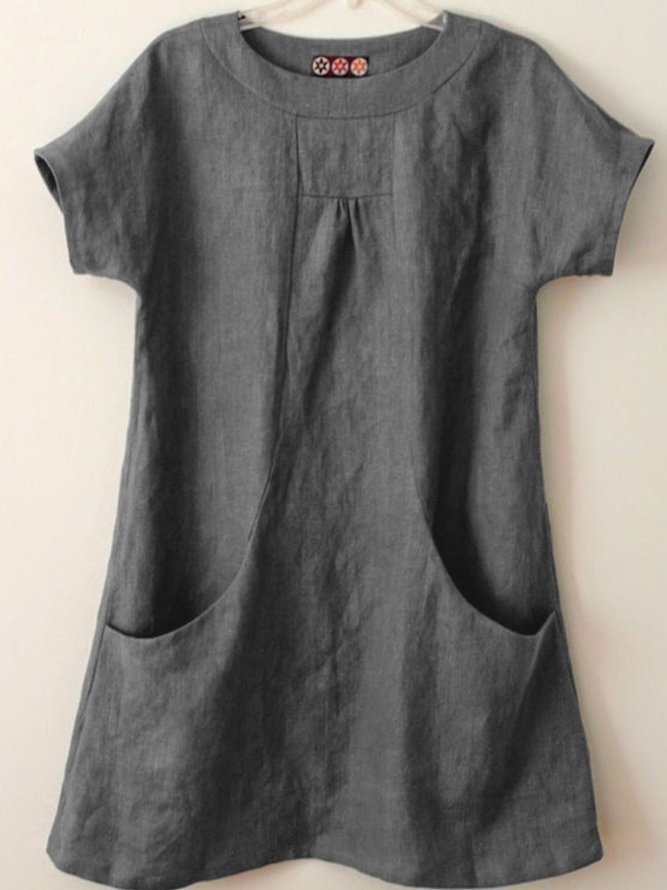 zolucky Short Sleeve Pockets Cotton-Blend T-shirt