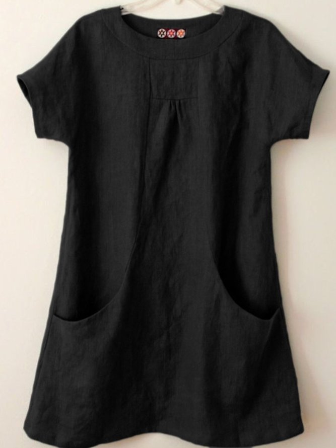 zolucky Short Sleeve Pockets Cotton-Blend T-shirt