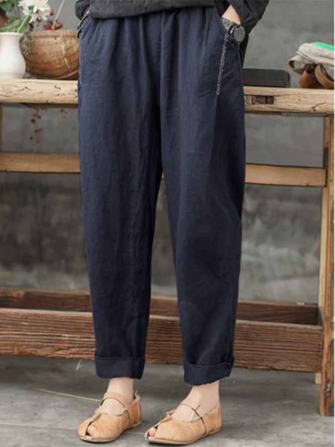 Women Casual Loose Plus Size Pants with Pockets