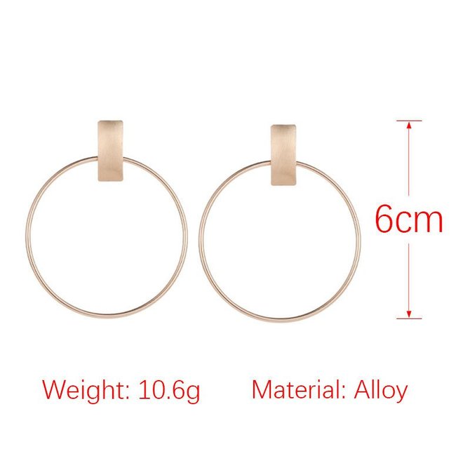 Minimalist Big Circle Round Elegant Geometric Statement Stud Earrings