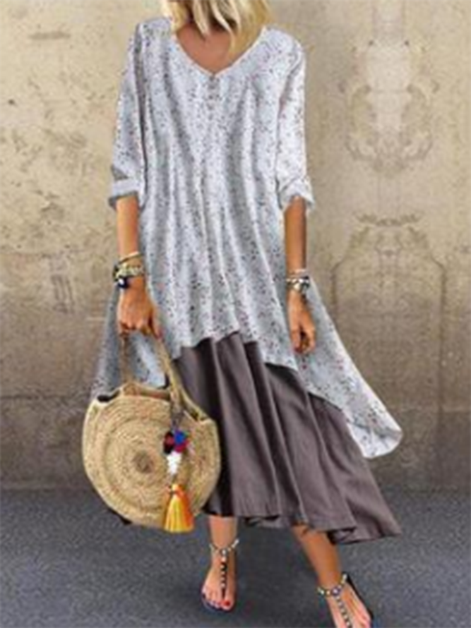 zolucky V Neck Women Weaving Dress ALine Going Out Boho Cotton Weaving