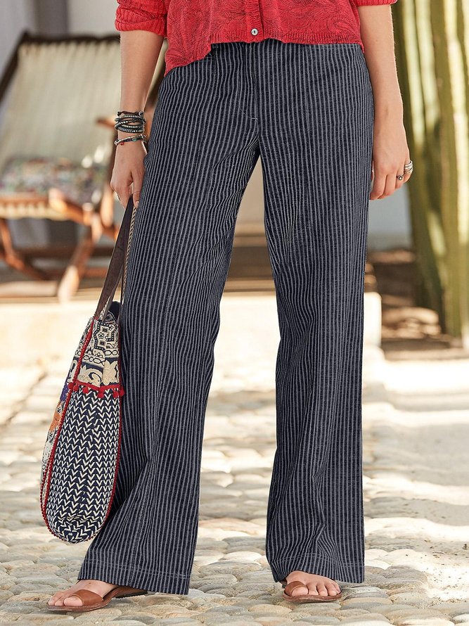 striped casual trousers