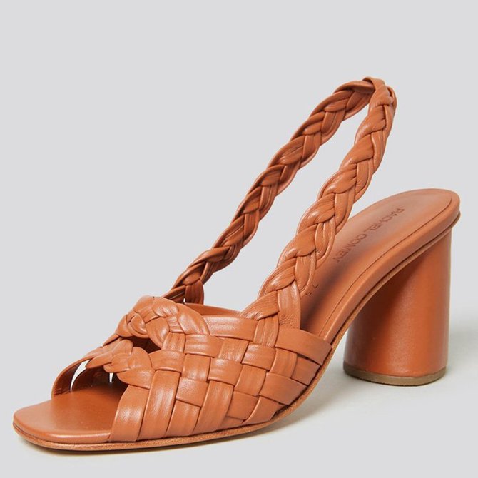 tan thick heel shoes