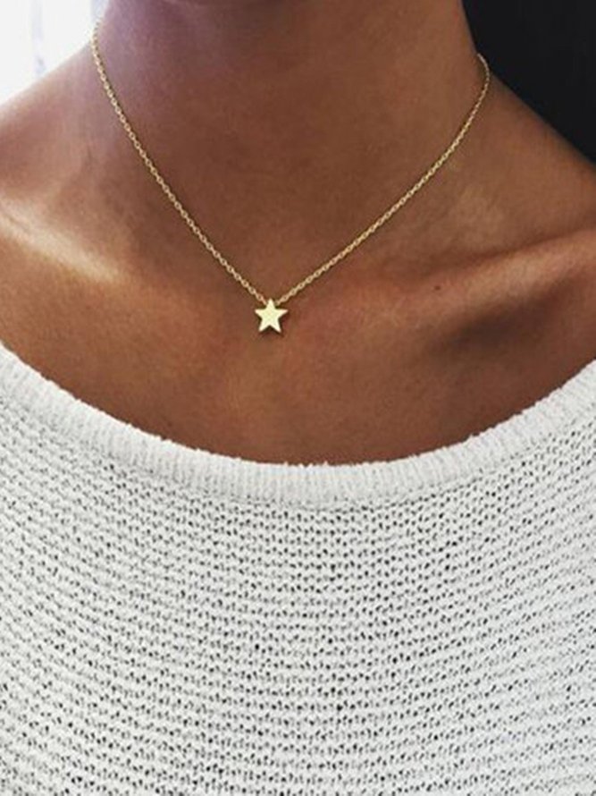 Golden Alloy Casual Necklace