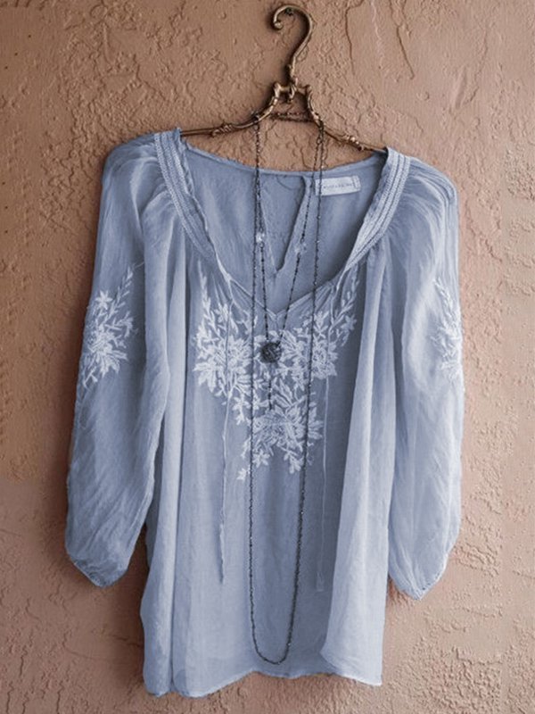 Women's  Casual V Neck   Half Sleeve Shirt & Top