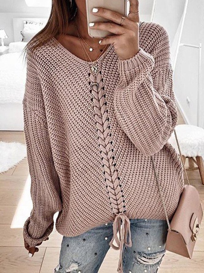 Plus Size Knitted Women 2019 Fall Pullover Sweaters zolucky