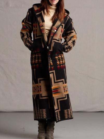 zolucky Long Sleeve Hoodie Tribal Casual Jacket