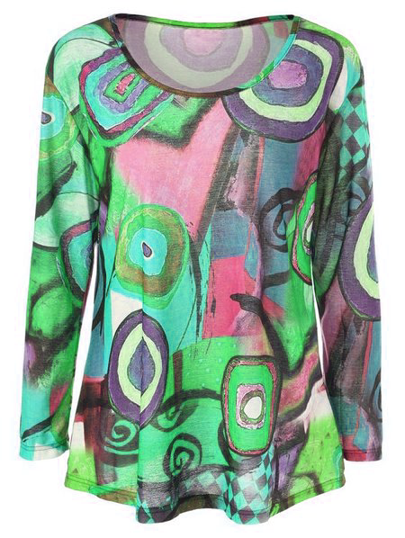 Women Long Sleeve Crew Neck Casual Top