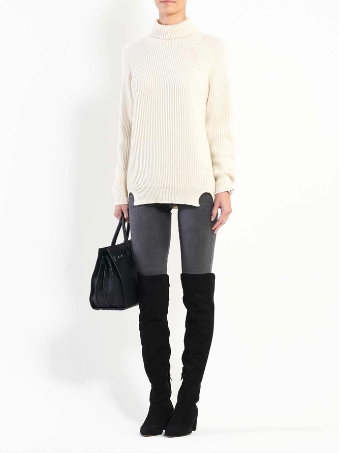 Turtleneck Casual Knitted Long Sleeve Sweater