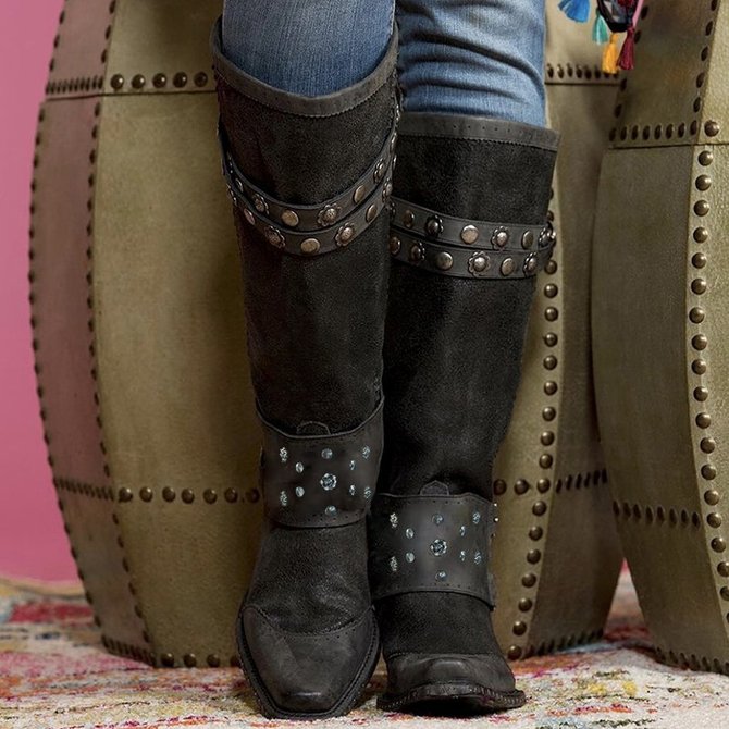 block heel western boots