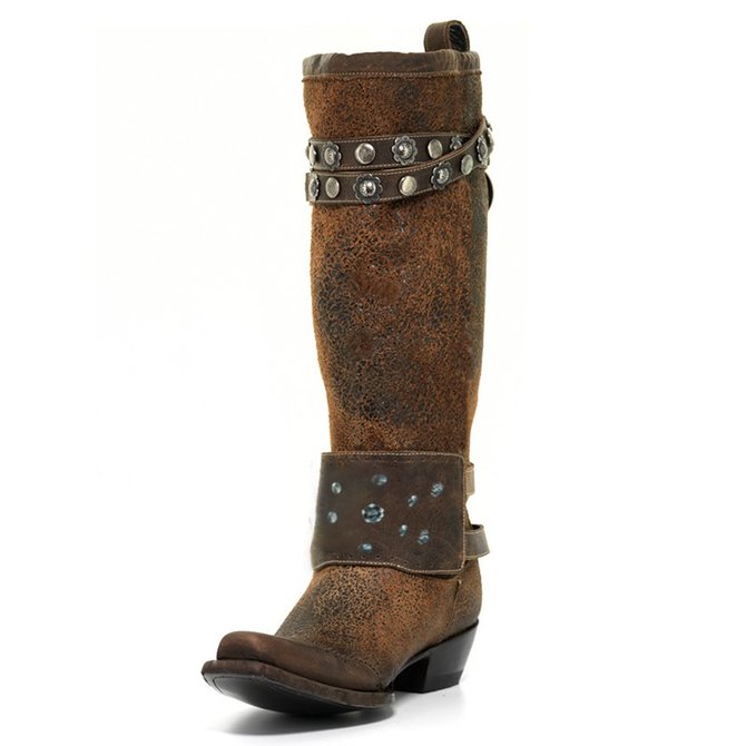 block heel western boots