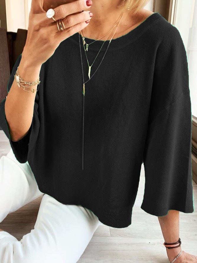 zolucky Casual Plain Shift Soft Top