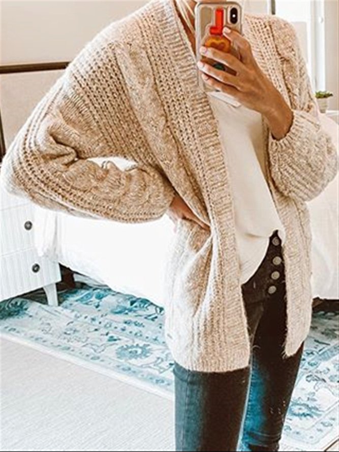 Autumn Casual Daily Basic Long Knitted Coat