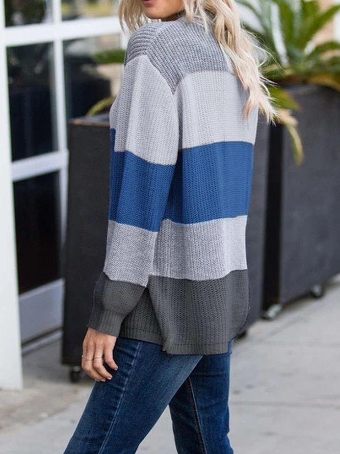 Knitted Crew Neck Long Sleeve Sweater