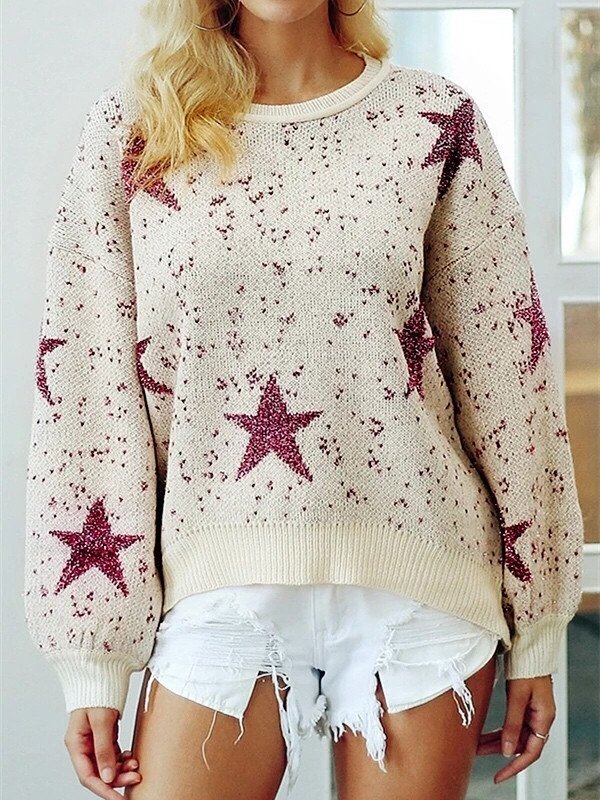 Bright Silk Star Chic Sweater