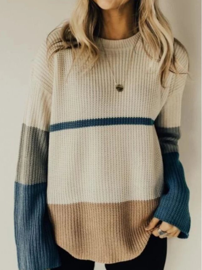 Color-Block Oversized Sweater