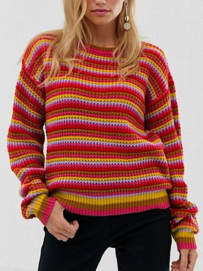 Womens Casual Plus Size Knitted Sweater