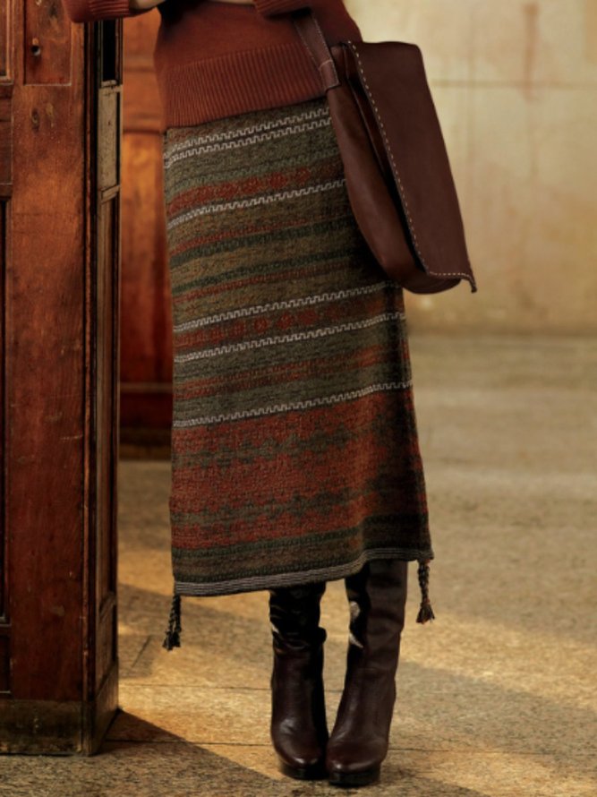 Casual Tribal Vintage Skirt