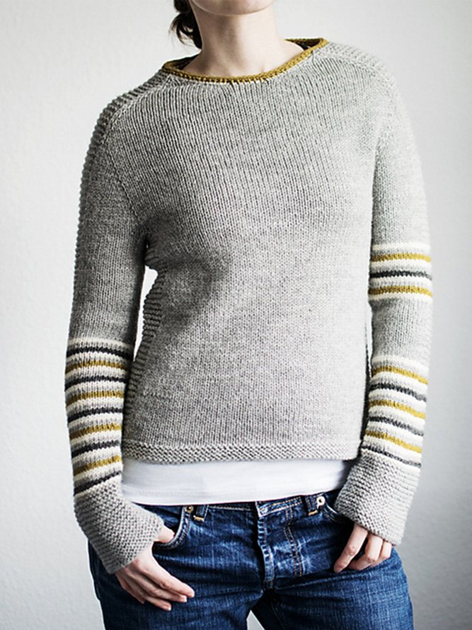 Long Sleeve Crew Neck Casual Sweater