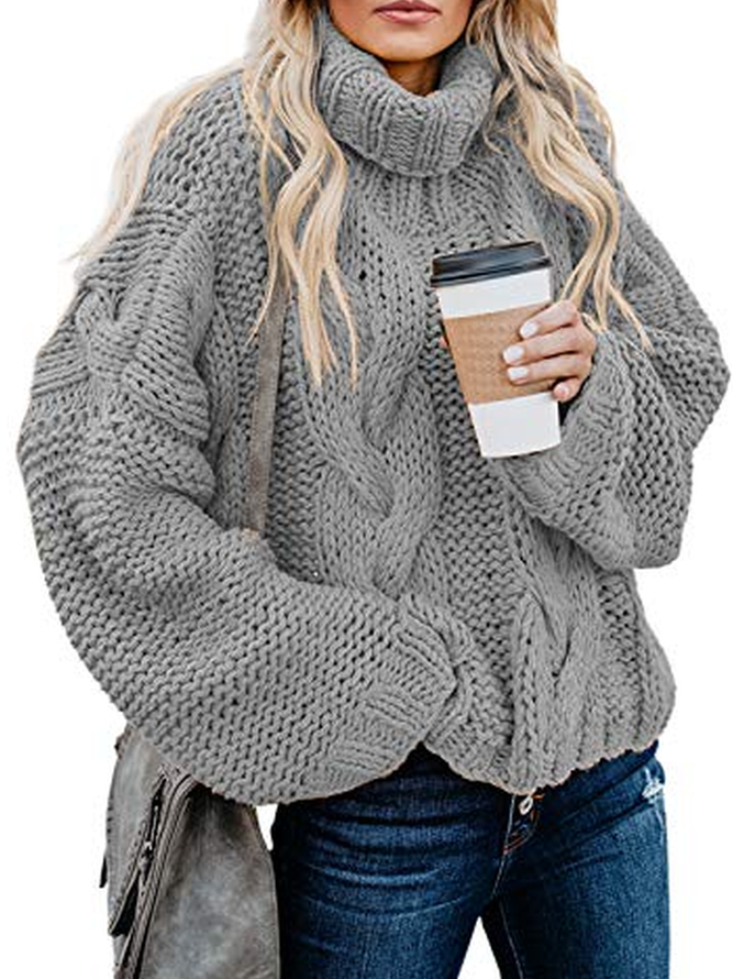 Casual Turtleneck Knitted Sweater