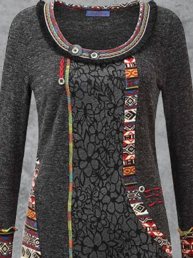 Plus Size Casual Long Sleeve Dresses
