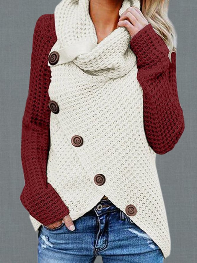 Cowl Neck Casual Long Sleeve T-shirt