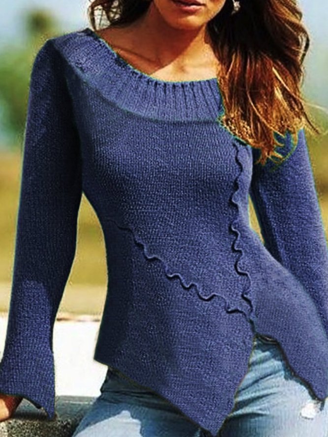 European and American large size retro casual irregular sweater