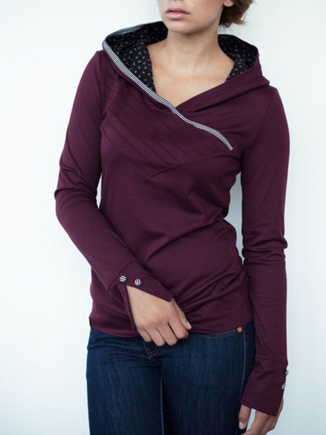 Long Sleeve Cotton-Blend Sweatshirt