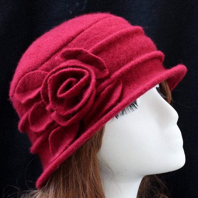 Vintage Knitted Floral Hats