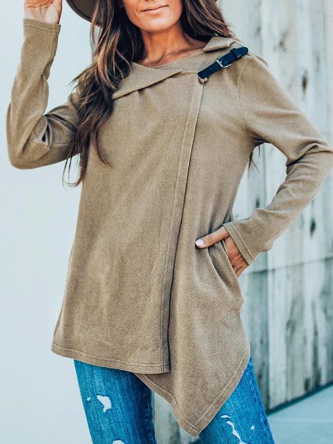 Women Casual Plain Spring Cotton-Blend High Waist Mid-weight Daily Long sleeve Jacket