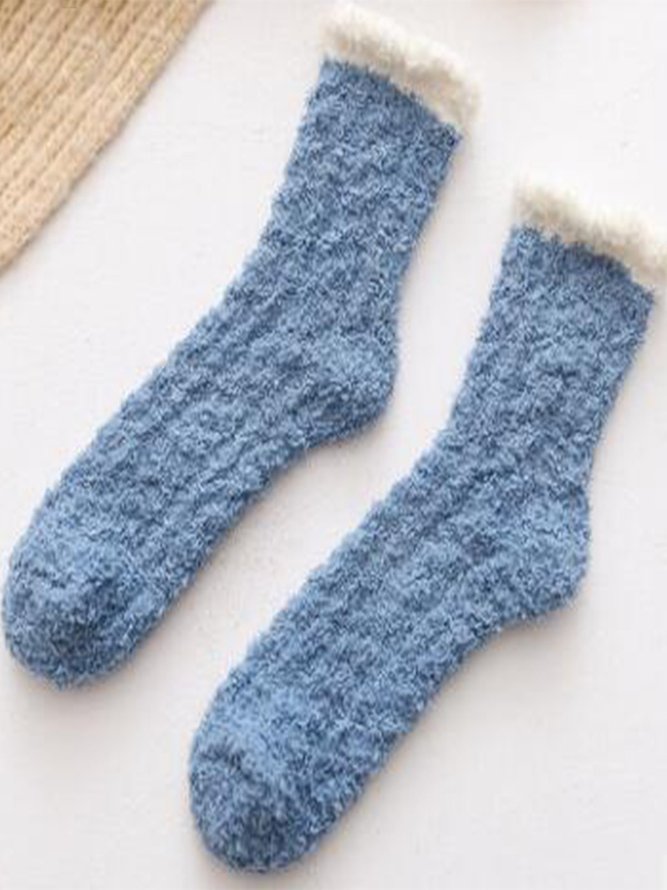 zolucky Plain Warm Breathable Casual Socks | zolucky