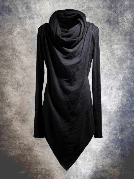 Dark Irregular Turtleneck Dress