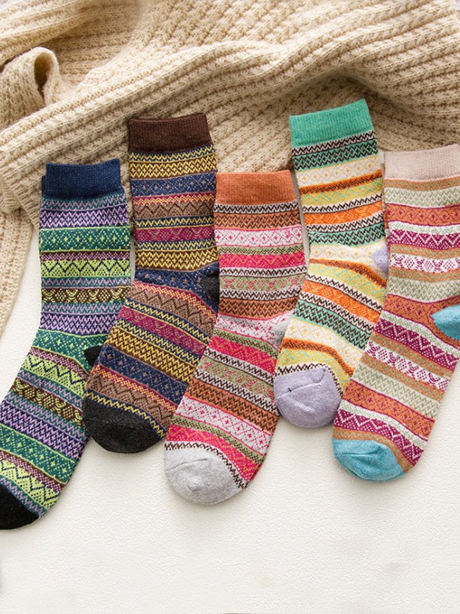A Pair Of National Style Socks