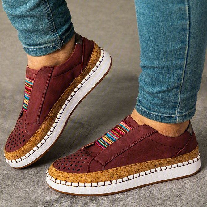 plain flat round toe casual sneakers