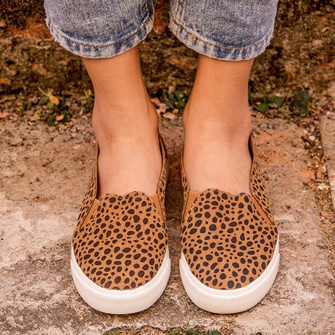 leopard print backless loafers