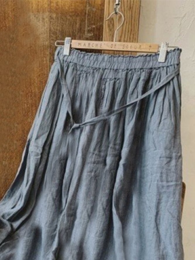 Vintage Plain Casual Skirt