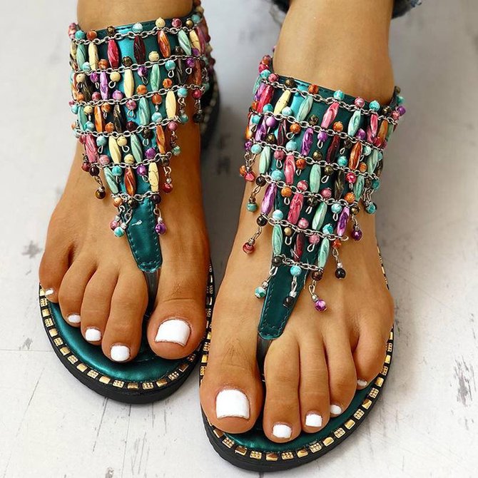 boho toe ring sandals