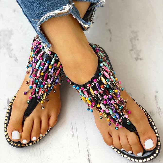 boho toe ring sandals