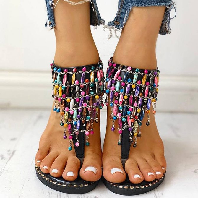 boho toe ring sandals