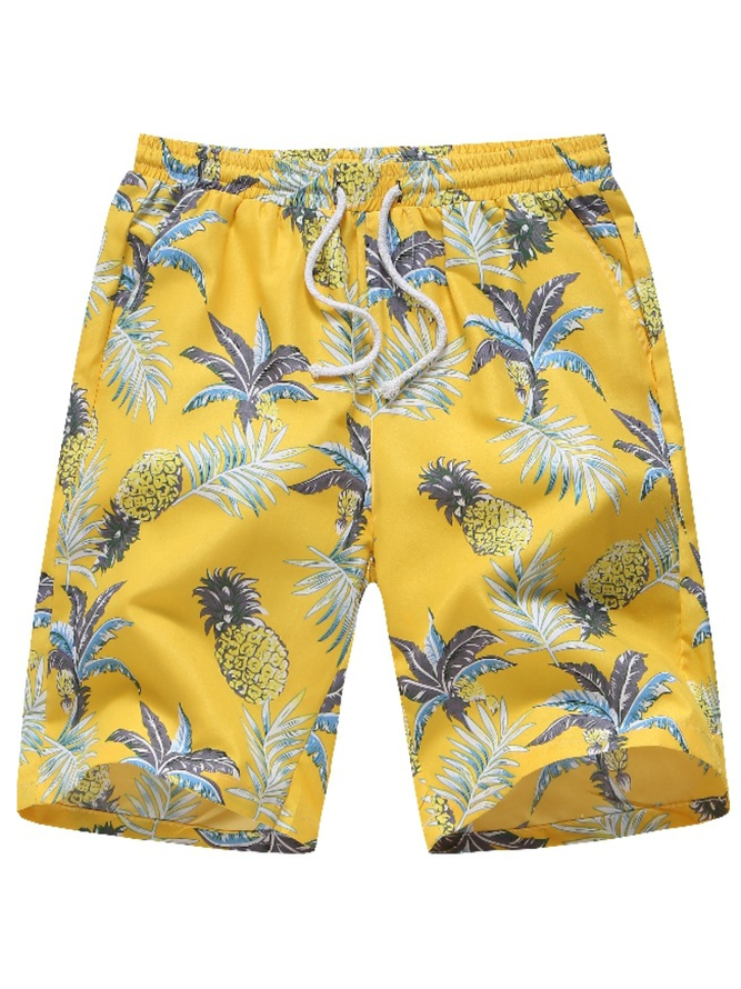 Summer Season Casual Printed Shorts Floral Plus Size Men's Casual Pants ...