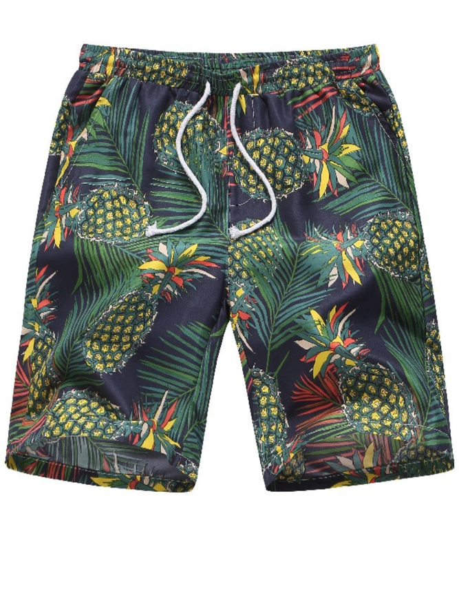 Summer Season Casual Printed Shorts Floral Plus Size Men's Casual Pants ...