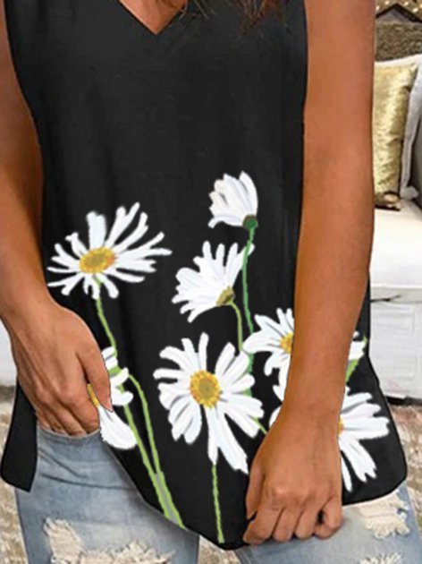 Black Shift Floral Knitted Holiday Tank & Cami