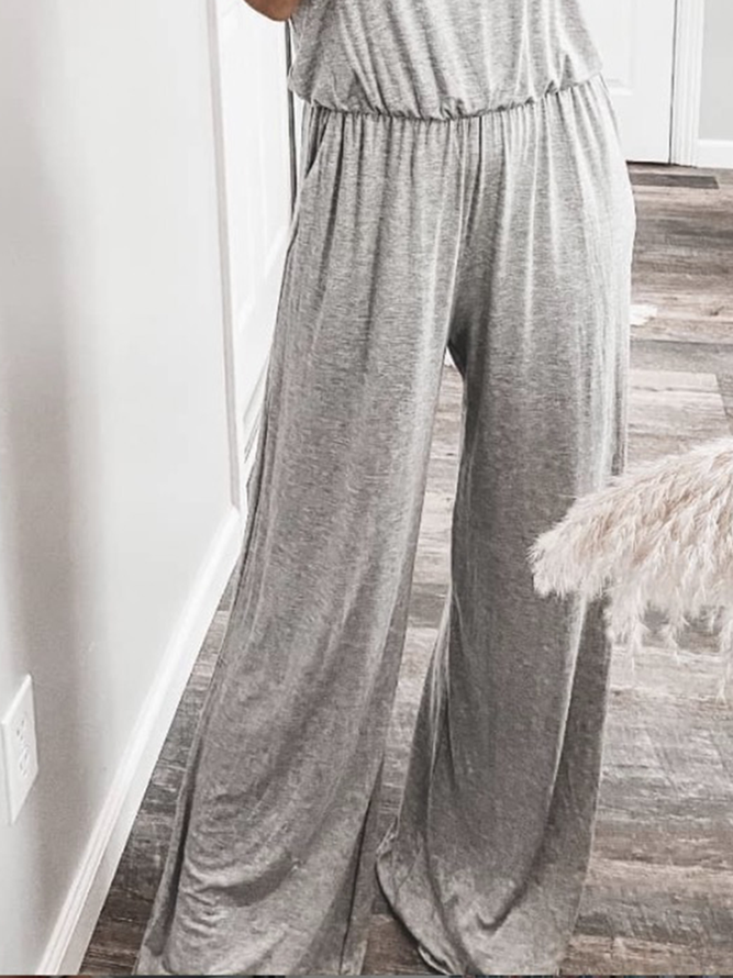 Crew Neck Sleeveless Jumpsuit & Romper